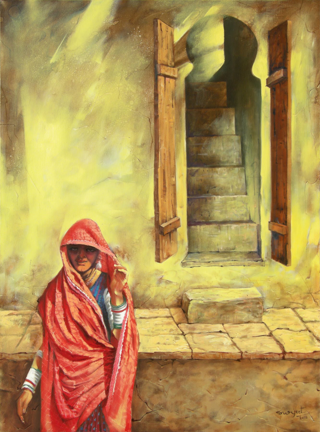 Surjeet Kaur Choyal, Title- Nostalgic Size-48x36 inches, Medium- oil on canvas